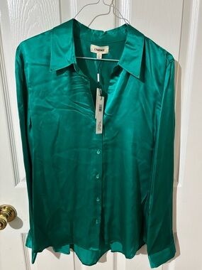 L’Agence Tyler Silk Blouse Bright Jade Medium
